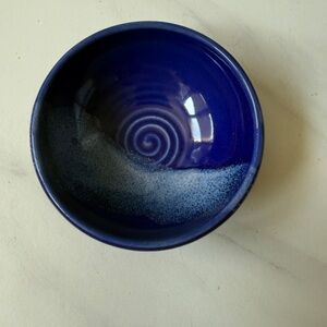 Blue Ceramic Celestial Small Spiral Decorative Bowl